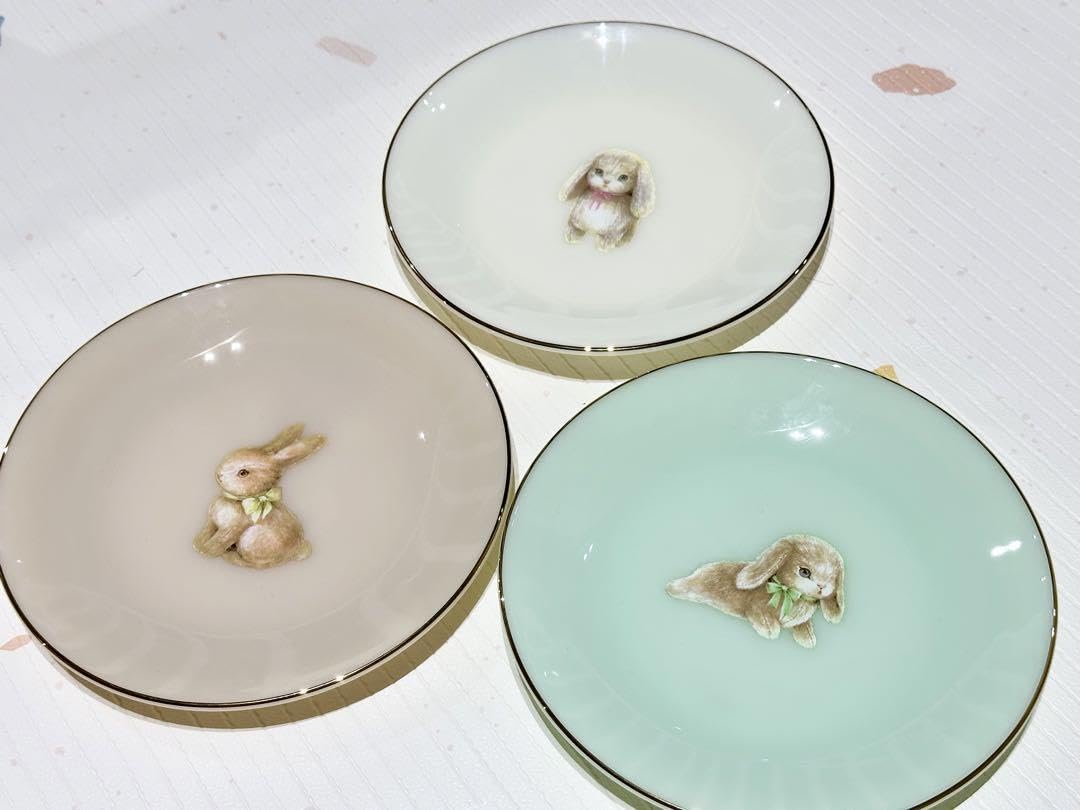 フランシュリッペ　デッドストック陶器　おはよう柄　うさぎ　プレート　皿　新品 フランシュリッペ デッドストック陶器 おはよう柄 うさぎ